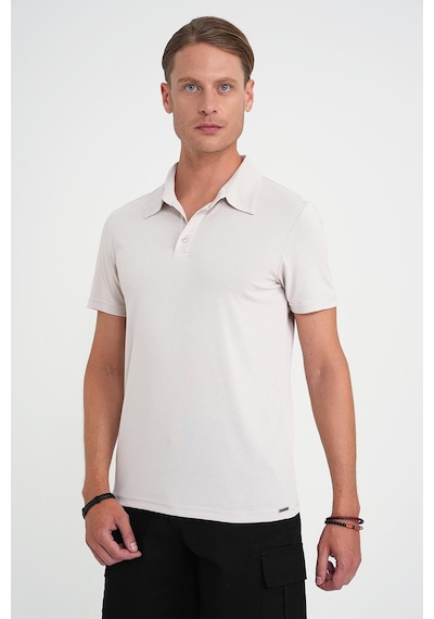 Efor Comfort Fit Polo Yaka Modal Karışım Kısa Kol Casual Taş Tişört Ts 903 Taş