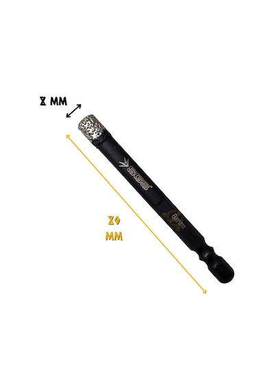 Sgs Hex Mermer Ve Granit Delme Matkap Ucu Panç - 8 Mm. - 1 Adet
