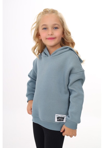 Toontoy Kız Çocuk Baskılı Sweatshirt Açık Mavi
