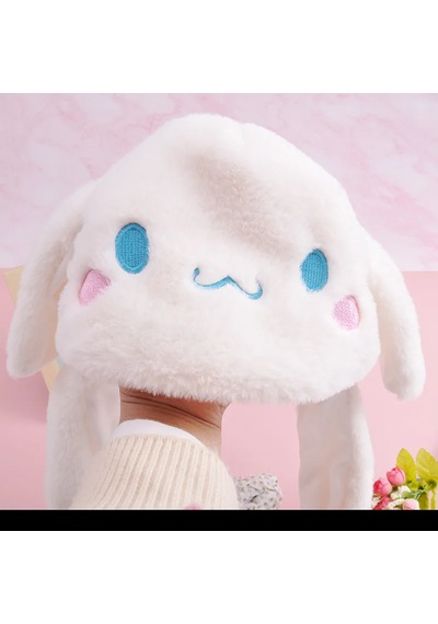 Mj Toys Sanrio Kuromi Cinnamoroll My Melody Şapka Kulakları Hareket Eden Şapka Işıklı Modlu Peluş Bere Şapka Beyaz