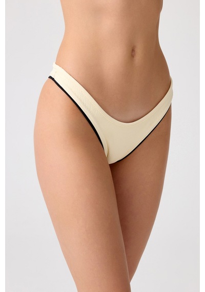 Los Ojos X Melodi Krem-siyah Brezilya Modeli Bikini Altı Retro Bottom Krem-siyah