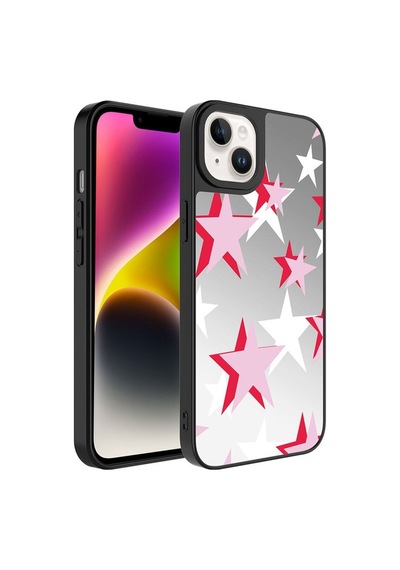 Apple Uyumlu iPhone 14 Plus Kılıf Aynalı Desenli Kamera Korumalı Parlak Zore Mirror Kapak Yıldız