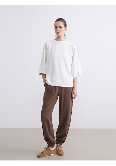 Lcw Vision Bej Bisiklet Yaka Kadın Sweatshirt