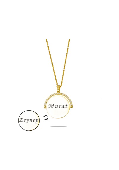 Tesbihane Zirkon Taşlı Yuvarlak Model Gold Renk Kişiye Özel İsim Harf Yazılı 925 Ayar Gümüş Kadın Kolye Tesbihane Zirkon Taşlı Yuvarlak Model Gold Renk Kişiye Özel İsim Harf Yazılı 925 Ayar Gümüş Kadın Kolye
