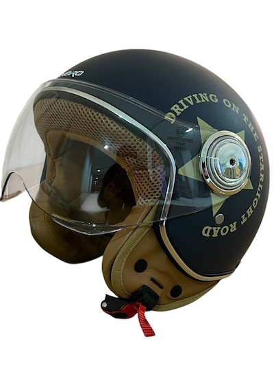 Nero Yarım Kask Tk-06 Mat Antrasit Renk Yıldız - Şefaf Vizörlü Antrasit