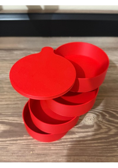 Retro Multiplor Masaüstü Düzenleyici - 3d Baskı 4 Katlı Döner Takı Ve Ofis Organizer