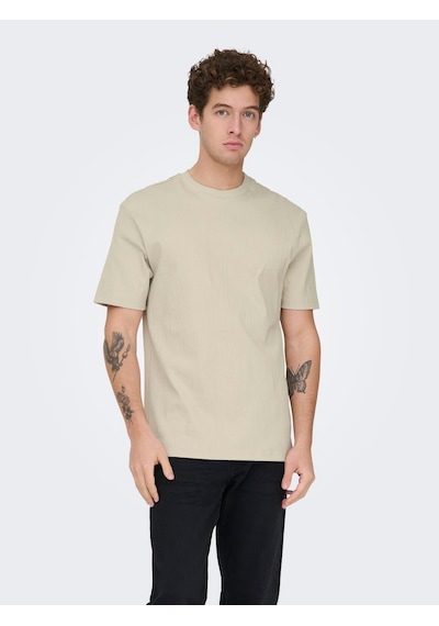 Only & Sons Eddie Erkek Bej Tişört 22037536-slg Krem