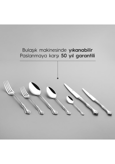 Nehir Lalezar Sade 12 Kişilik 84 Parça Deri Kutulu Çatal Kaşık Bıçak Takımı Diğer