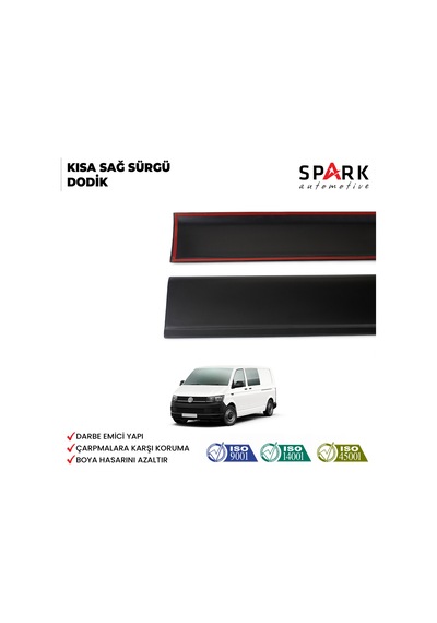 Volkswagen Transporter T6 2015-2020 Yıl Aralığı Uyumlu Kısa Şase Sağ Sürgü Dodik Seti 11 Parça Siyah