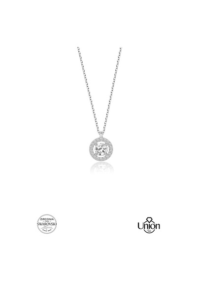 Union Swarovski Zirconia Kadın Pırlanta Montür Gümüş Kolye (550095012)