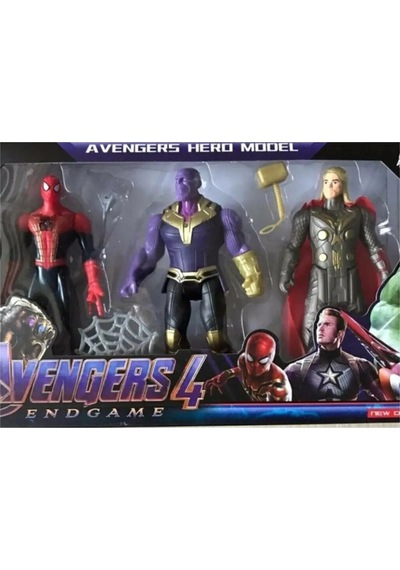 Işıklı Kahraman Spiderman Thanos Ve Thor 3 Lü Set