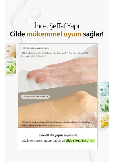 Pirinç Özlü, Cilde Aydınlık Görünüm Veren Yaprak Maske Goodal Rice Cera Moisture Mild Sheet Mask