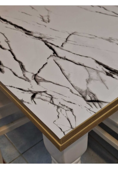 Kalın Pvc Masa Koruyucu 1.2 Mm Mika Örtü, 80 Cm En, Mermer Desen 32pvc-mrm10 Çok Renkli