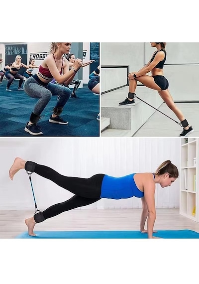 Valkyrie 6 Parça Baldır Kalça Egzersiz Seti Bacak Direnç Tansiyon Lastiği Pilates Yoga Destekleyici Çok Renkli