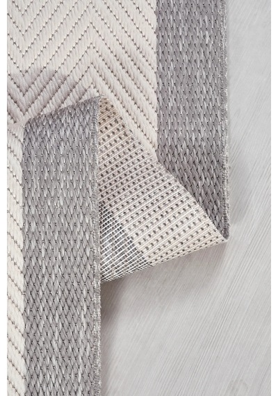 Vatra Krem Gri Sisal Görünümlü Modern Polyester Halı Robot Süpürge Uyumlu Kolay Temizlenebilir Mutfak Oturma Koridor Krem/gri