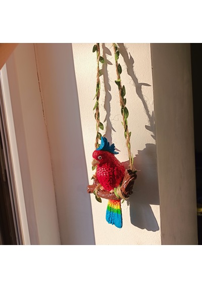 Papağan Bahçe Balkon Süsü O109 8x14 Cm