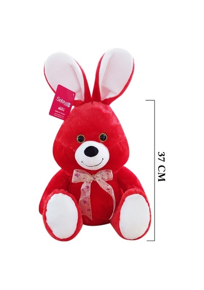 Kırmızı Tavşan Peluş 37 Cm Yumuşak Oyuncak, Hediye Peluş Tavşan, Çocuk Odası Dekor Peluş Diğer