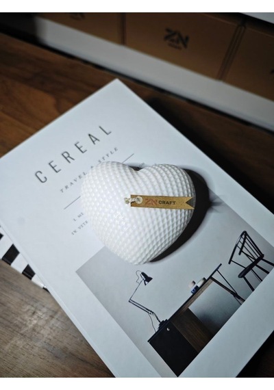 Bernami Biblo Pinterest Dekoratif Kalp Şeklinde Mum - Beyaz, Petek Desenli