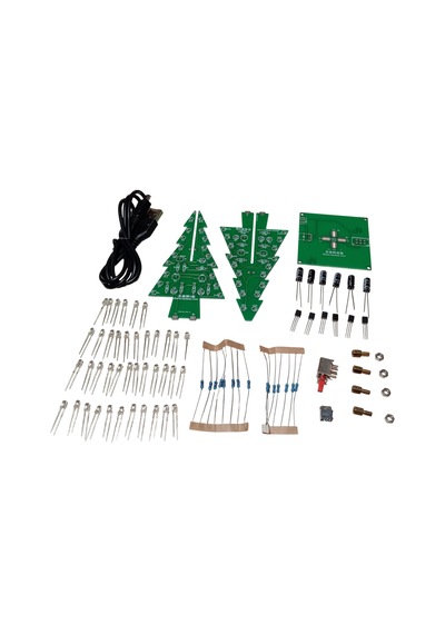 Dc 5v Yanıp Sönen Rgb Led 3d Noel Yılbaşı Çam Ağacı Kendin Yap Hobi Devresi Dıy Lehimleme Kiti Demonte Montesiz
