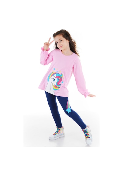 Rainbow Star Kız Çocuk T-shirt Tunik Tayt Takım