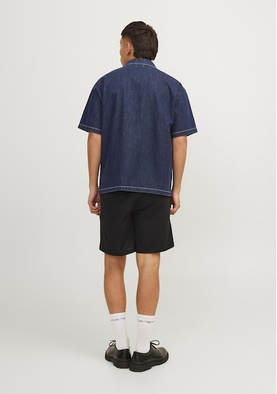 Jack & Jones Erkek Keten Karisimli Jogger Sort - Jaiden 12248629 Black Vizon
