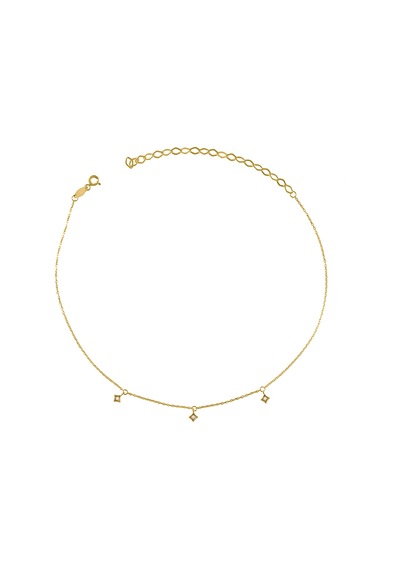 Kuyumcudukkani Zincirli"celine Taşlı"choker Kolye-37300-g-w Beyaz
