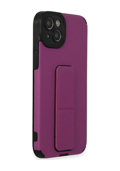Newface - 232 - Apple iPhone Uyumlu 14 Plus Kılıf Mega Standlı Silikon - Csmo-tex - - Mor
