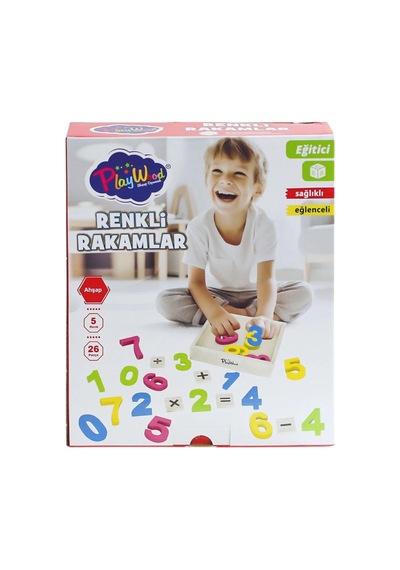 Ony-401 Ahşap Renkli Rakamlar 26 Parça