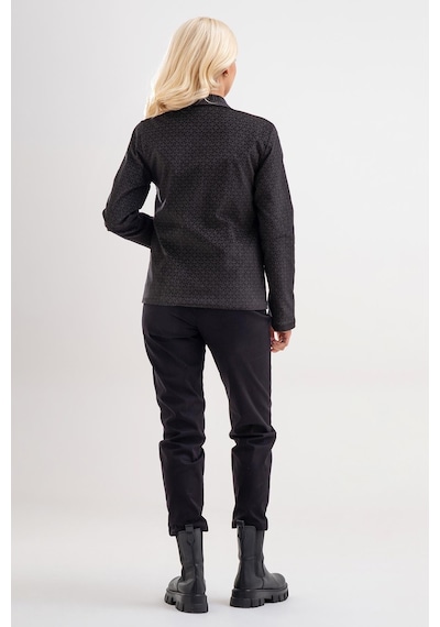 Bold & Young Kadın Baskılı Kadife Blazer Ceket Likralı Pamuklu Kumaş, Astarlı, Çift Cepli Siyah Desenli Bold & Young Kadın Baskılı Kadife Blazer Ceket Likralı Pamuklu Kumaş, Astarlı, Çift Cepli Siyah Desenli