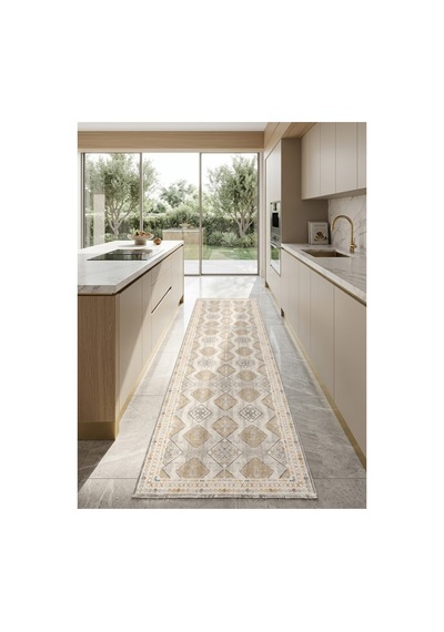 Dekoratif Halı Kaymaz Taban Leke Tutmaz Yıkanabilir Kilim Özel Ölçü Salon Halısı 3048 Çok Renkli