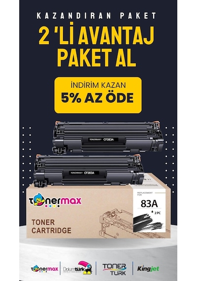 Hp 83a / Cf283a Uyumlu  Toner 2'li Paket / M201 / M125 / M225 / M127