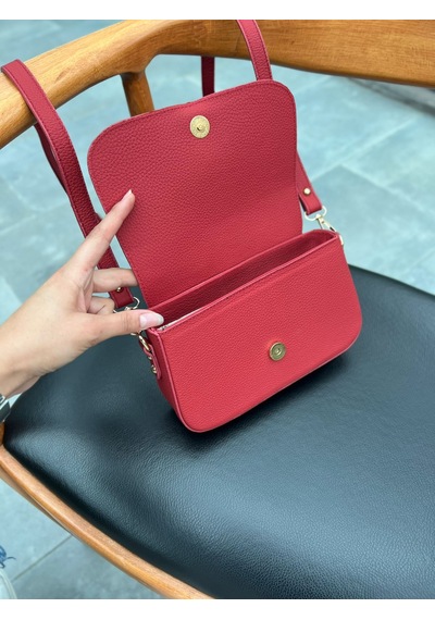 Mft Leather Hakiki Deri Kadın Çanta Viola 1524 Flother Mat Kırmızı
