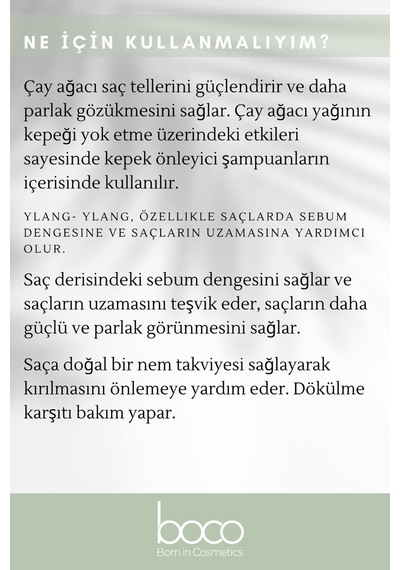 Boco Born In Cosmetics Biberiye + Çay Ağacı %100 Saf Uçucu Yağı 2 x 10 ML