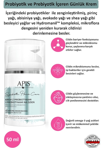 Apis Natural Probiyotik ve Prebiyotik İçeren Günlük Krem 50 ML
