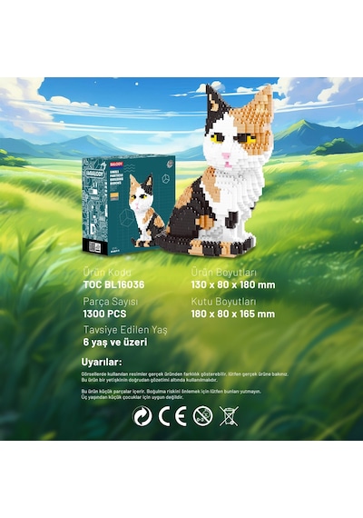 Balody Evcil Hayvan Serisi Calico Kedisi Bl16036 Mikro Blok Yapı Oyuncakları Seti