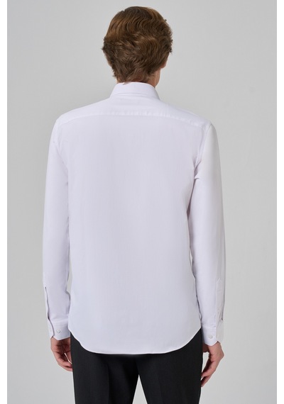 Morven Erkek Beyaz Basic Düz Desen İtalyan Yaka Slim Fit Gömlek 26mc004002600 Beyaz