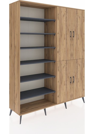 Hyperion Gardrop 8 Raflı 4 Kapaklı 2 Askılı 176x44x221 Çam-çam/antrasit Çam/antrasit Hyperion Gardrop 8 Raflı 4 Kapaklı 2 Askılı 176x44x221 Çam-çam/antrasit Çam/antrasit