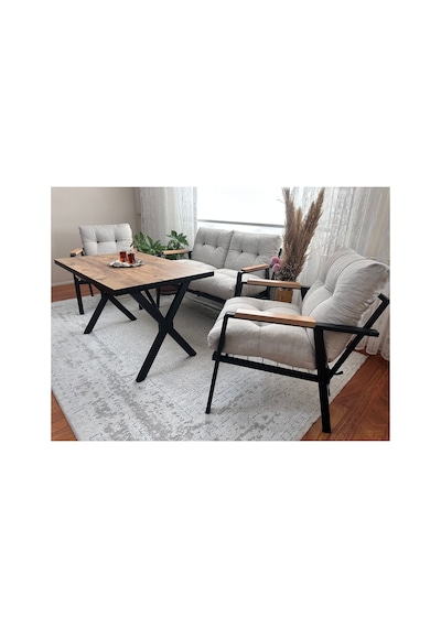 Green Garden Gülizar,model, Balkon, Bahçe, Cafe, Metal Koltuk Takımı, Bahçe Takımı , Çay Seti, 2+1+1+masa Krem