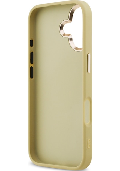 Apple Uyumlu iPhone 17 Kılıf Guess Lisanslı 4g Büyük Metal Kamera Çerçeveli Ve Logolu Glitter Kapak Gold