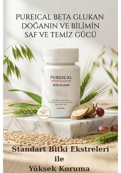 Pureıcal Beta Glukan Çin Geveni Karamürver Ekinezya Zencefil Resveratrol Çinko D Vitamini 30 Kapsül