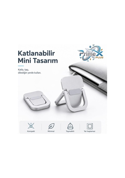 Primex Px-al02 Yapışkanlı Katlanabilir Notebook Ve Tablet Yükseltici Mini Stand, Ergonomik Laptop Yükseltme Aparatı, Taşınabilir Masaüstü Telefon, Tablet, Klavye, Notebook İçin Çok Amaçlı Stand