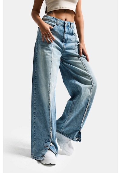 Itsbasic Kadın Kot Rengi 4s6-32 Süper Baggy Fit Paça Detaylı Özel Tasarım Denim Jean Mavi Itsbasic Kadın Kot Rengi 4s6-32 Süper Baggy Fit Paça Detaylı Özel Tasarım Denim Jean Mavi