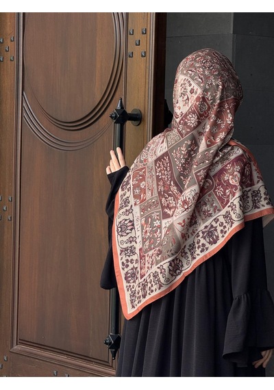Qalortex Scarf Pamuklu Soft Osmanlı Desen Eşarp-taba