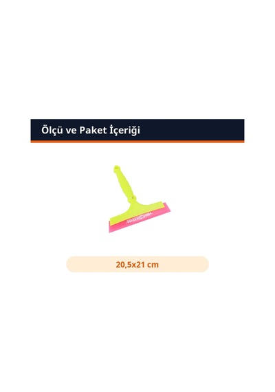 Trobus Geniş Silikon Su Çekçek Ragle Saplı Cam Filmi Aracı 20,5x21 Cm Yeşil Pembe