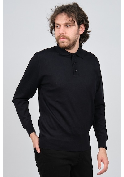 Pave Erkek Polo Yaka Yün Kazak 4538004 Lacivert Lacivert