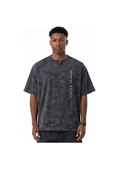 Gojo Satoru Jujutsu Kaisen Anime Baskılı Unisex Oversize Eskitme Siyah