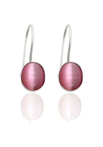 Oya Silver Pembe Sedefli Sallantılı Gümüş Kadın Küpe 2.3x0.9 Cm