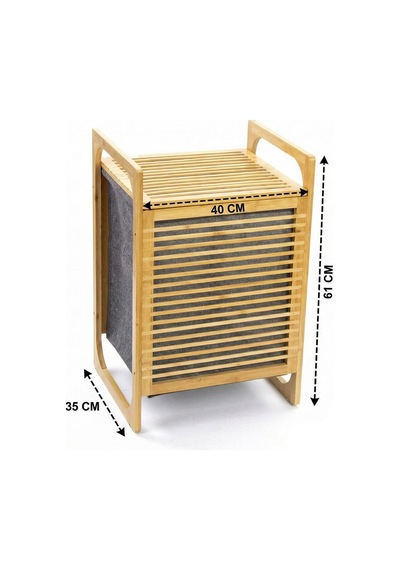 Bambu Çamaşır Sepeti Tekli 35 Litre Bambu