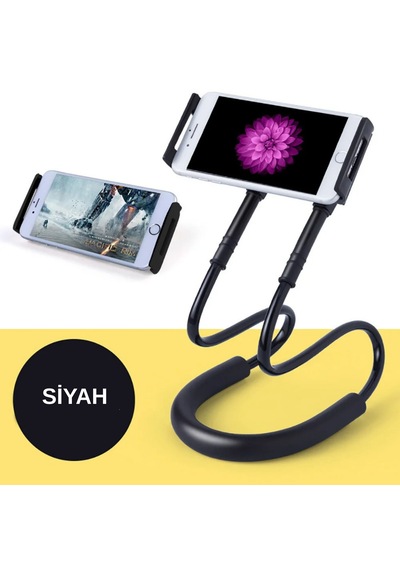 Hpytech Boyuna Da Asılabilen Esnek Telefon Tutucu Çok Fonksiyonlu Telefon Standı Siyah