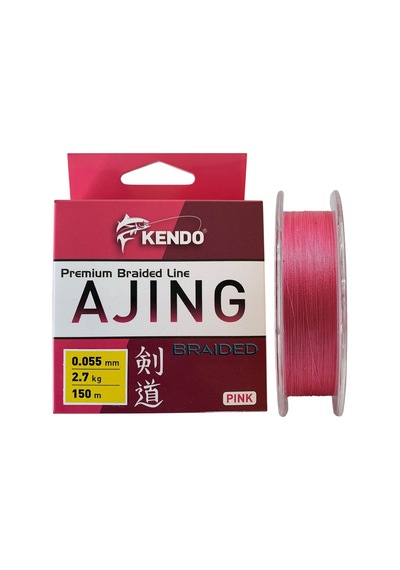 Kendo Ajing 150m 0.055mm Premium Braided Line Pink Örgü İp Misina